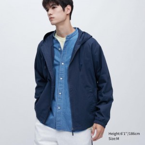 Navy Men Uniqlo Cotton Parka | USA HJUZN-4059