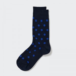 Navy Men Uniqlo Dotted Socks | USA OJAKT-5936