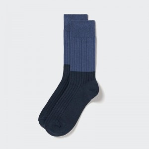 Navy Men Uniqlo Heattech Socks | USA ILHNS-7164