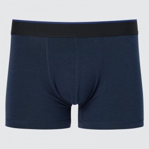 Navy Men Uniqlo Low-rise Cotton Boxer Briefs | USA KCWQH-4016