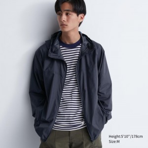 Navy Men Uniqlo Pocketable Uv Protection 3d Cut Parka | USA FLZJN-9824