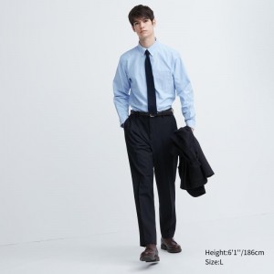 Navy Men Uniqlo Smart Ankle Pants | USA VDQIZ-5069