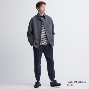 Navy Men Uniqlo Sweatpants Sweatpants | USA WAMGT-0152