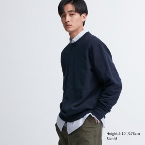 Navy Men Uniqlo Sweatshirt | USA VEUYT-5127