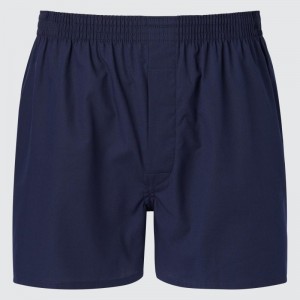 Navy Men Uniqlo Woven Broadcloth Briefs | USA PVZMR-8254