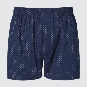 Navy Men Uniqlo Woven Dotted Trunks | USA ZUCKA-1792