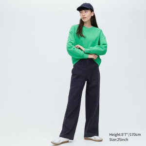 Navy Women Uniqlo Baker Pants | USA CHNQT-3601