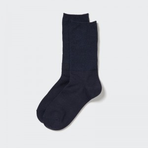 Navy Women Uniqlo Heattech 2-way Socks | USA KVUNR-8952