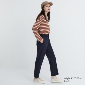 Navy Women Uniqlo Smart Ankle (2-way Stretch) Pants | USA QSVXG-0356