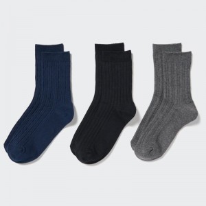 Navy Women Uniqlo Socks (3 Pairs) Socks | USA PGAFV-0975