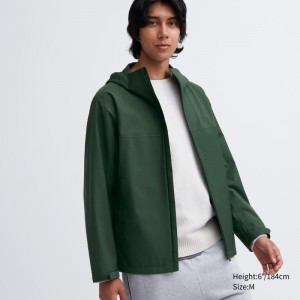 Olive Men Uniqlo Blocktech (3d Cut) Parka | USA NYSID-1695