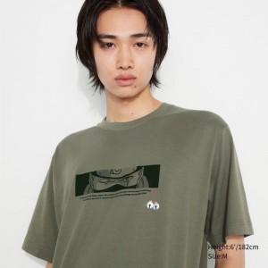 Olive Men Uniqlo Naruto Ut (Short-sleeve Graphic) (Kakashi Hatake) T Shirts | USA KZCHB-1682