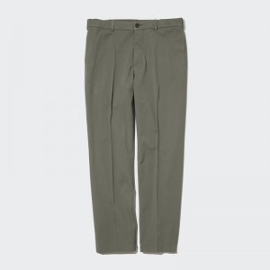 Olive Men Uniqlo Smart Ankle (2-way Stretch, Cotton,Tall) Pants | USA ATFBL-5984