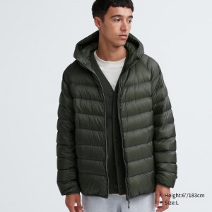 Olive Men Uniqlo Ultra Light Down (3d Cut) Parka | USA CYLAN-8490