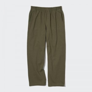 Olive Men Uniqlo Washed Jersey Ankle Pants | USA KXRON-5460