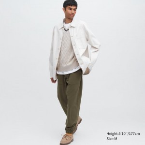 Olive Men Uniqlo Washed Jersey Jogger | USA FECQB-6834