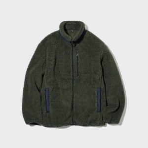 Olive Men Uniqlo Windproof Outer Fleece Jackets | USA TPXDF-6981