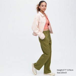 Olive Women Uniqlo Baker Pants | USA FWMZB-2945