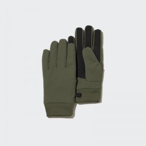 Olive Women Uniqlo Heattech Lined Function Gloves | USA QRVTO-0925