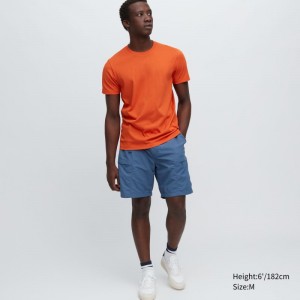 Orange Men Uniqlo Dry Crew Neck Short-sleeve Color T Shirts | USA FXHER-7531