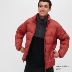 Orange Men Uniqlo Ultra Light Down (3d Cut Wide Quilt) Jackets | USA GTBQS-0762