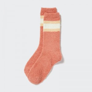 Orange Women Uniqlo Heattech Soft Fluffy Socks | USA YOCRW-8239