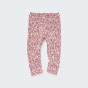 Pink Baby Uniqlo Fleece (Flower) Leggings | USA XHDLF-9726