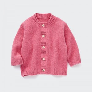 Pink Baby Uniqlo Souffle Yarn Cardigan | USA JPVUW-8932