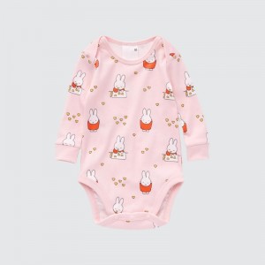 Pink Baby Uniqlo The Picture Book Long-sleeve (Miffy And The New Baby) Bodysuit | USA NVSDH-7403