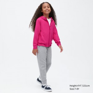 Pink Kids Uniqlo Airism Mesh Uv Protection Full-zip Hoodie | USA ECRFB-0684