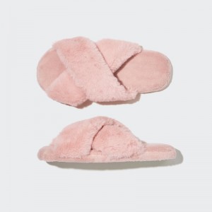 Pink Men Uniqlo Fleece Room (Furry Fleece) Slippers | USA NOFLY-8173