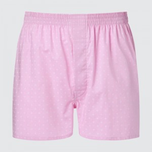 Pink Men Uniqlo Woven Small Patterned Trunks | USA ONHZK-1750