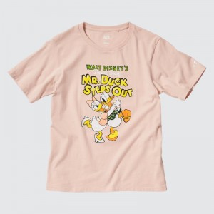 Pink Women Uniqlo Magic For All Classics Short-sleeve Ut T Shirts | USA TJNIM-6541