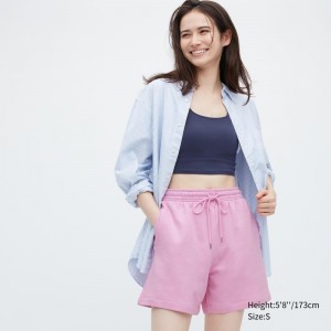 Pink Women Uniqlo Sweat Shorts | USA XIWSZ-7918