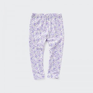 Purple Baby Uniqlo Full-length (Flower Print) Leggings | USA HCIDL-8651