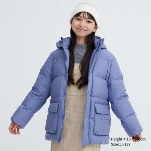 Purple Kids Uniqlo Down Parka | USA JNQUL-7186