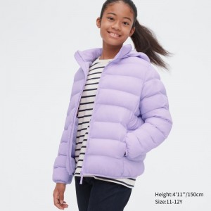 Purple Kids Uniqlo Warm Padded Washable Parka | USA QJRBV-3950