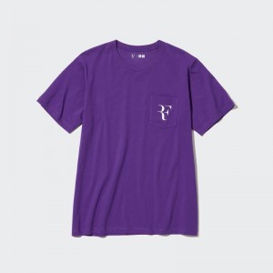 Purple Men Uniqlo Rf Short-sleeve Graphic T Shirts | USA GJITN-0932