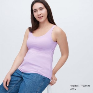 Purple Women Uniqlo Airism Sleeveless Bras | USA GCYQS-7615