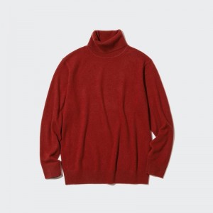 Red Men Uniqlo Cashmere Turtleneck Long-sleeve Sweaters | USA SBRIA-1562