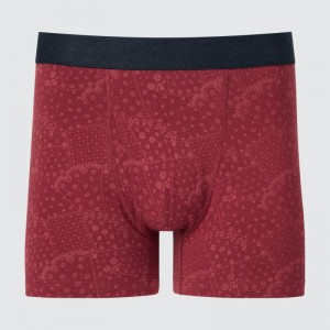 Red Men Uniqlo Cotton Patchwork Boxer Briefs | USA HDJBU-6921