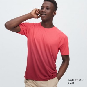 Red Men Uniqlo Dry-ex Crew Neck Short-sleeve (Lightweight) T Shirts | USA IXYHD-8170