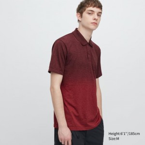 Red Men Uniqlo Dry-ex (Gradient) Polo Shirts | USA GMWEF-0531