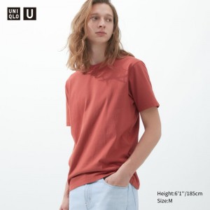 Red Men Uniqlo U Crew Neck Short-sleeve T Shirts | USA DYJIG-4168