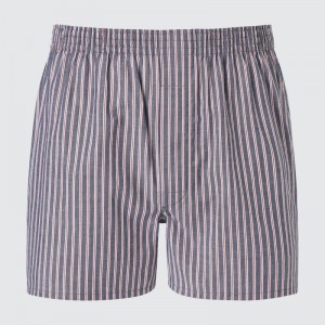 Red Men Uniqlo Woven Striped Trunks | USA QEBOL-4750