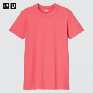 Red Women Uniqlo U Crew Neck Short-sleeve T Shirts | USA OKLIE-6532