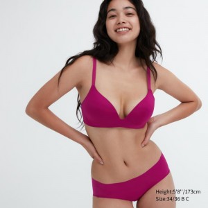 Red Women Uniqlo Wireless (3d Hold) Bras | USA KTVNM-5321