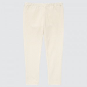 White Baby Uniqlo Full-length (Ribbed) Leggings | USA SJULY-8463