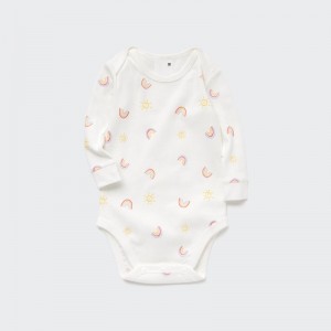 White Baby Uniqlo Joy Of Print Long-sleeve (Rainbow) Bodysuit | USA QTIUP-7584