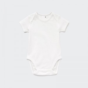 White Baby Uniqlo Short-sleeve Bodysuit | USA DMQBL-4752